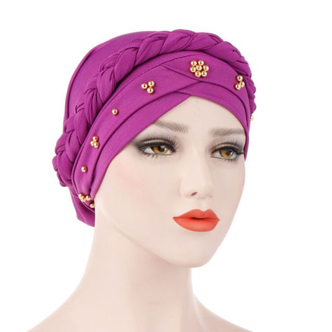 Image of Women's Braided Head Wrap Turban Hat Chemo Cap-FrenzyAfricanFashion.com