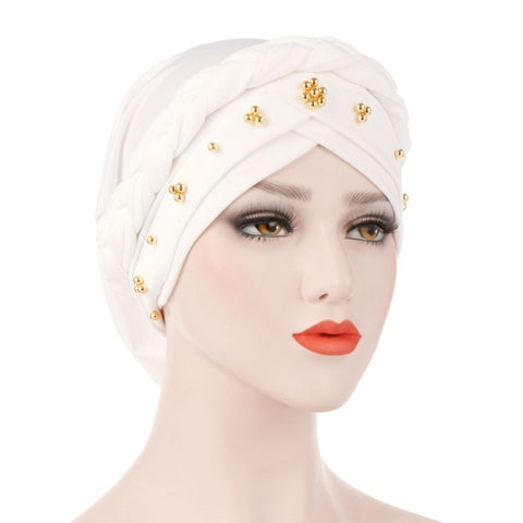 Image of Women's Braided Head Wrap Turban Hat Chemo Cap-FrenzyAfricanFashion.com