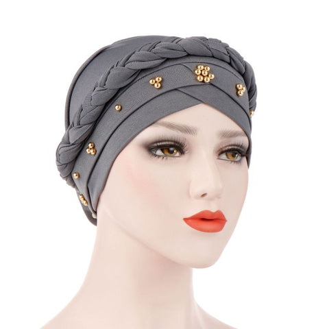 Image of Women's Braided Head Wrap Turban Hat Chemo Cap-FrenzyAfricanFashion.com