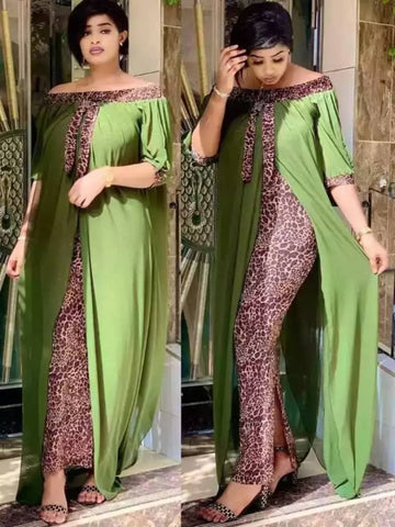 Image of Spring Summer Dresses Beautiful 2in 1 Leopard Loose Bodycon Women Maxi Dress-FrenzyAfricanFashion.com