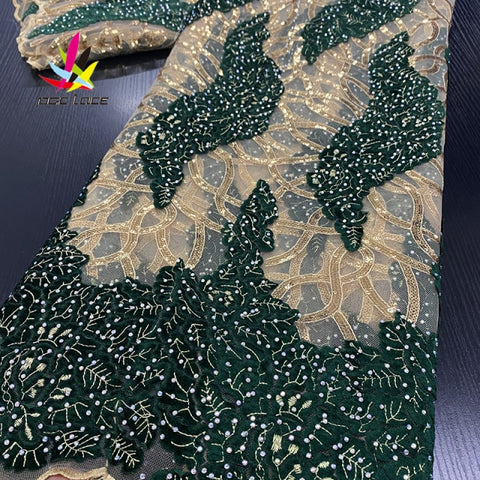 Image of Lace Sequin Embroidery French Net Latest Design-FrenzyAfricanFashion.com