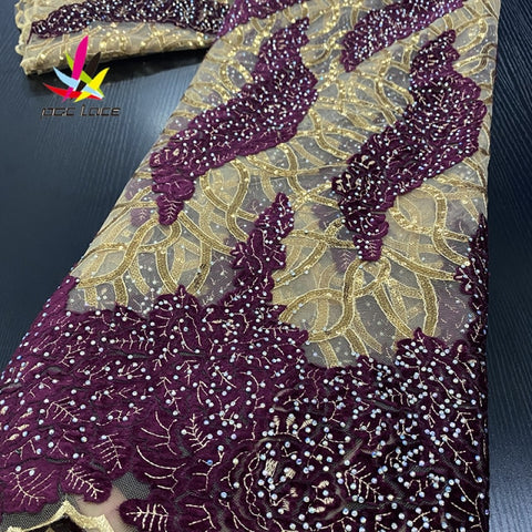 Image of Lace Sequin Embroidery French Net Latest Design-FrenzyAfricanFashion.com