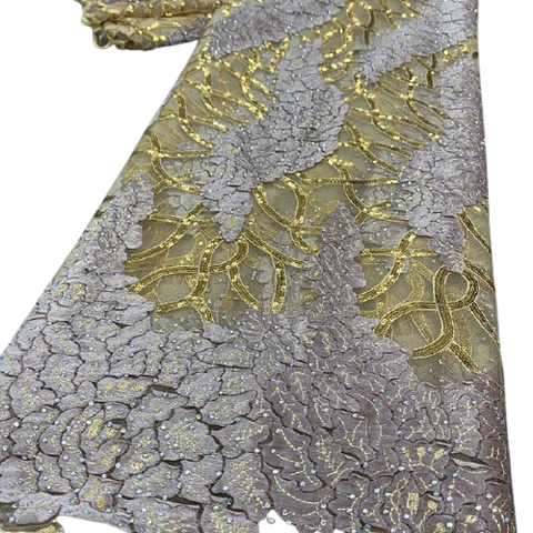 Image of Lace Sequin Embroidery French Net Latest Design-FrenzyAfricanFashion.com