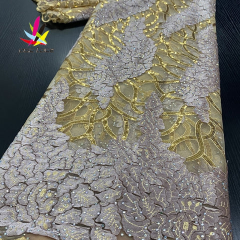 Image of Lace Sequin Embroidery French Net Latest Design-FrenzyAfricanFashion.com