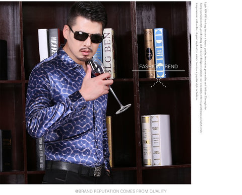 Image of Fashion Velvet Shirt Long Sleeve Plaid-FrenzyAfricanFashion.com