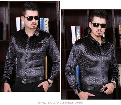 Image of Fashion Velvet Shirt Long Sleeve Plaid-FrenzyAfricanFashion.com