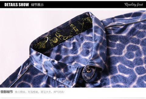 Image of Fashion Velvet Shirt Long Sleeve Plaid-FrenzyAfricanFashion.com