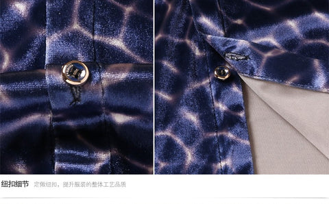 Image of Fashion Velvet Shirt Long Sleeve Plaid-FrenzyAfricanFashion.com