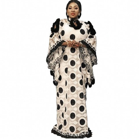 Image of Boubou White Lace Dress One Size fits all-FrenzyAfricanFashion.com
