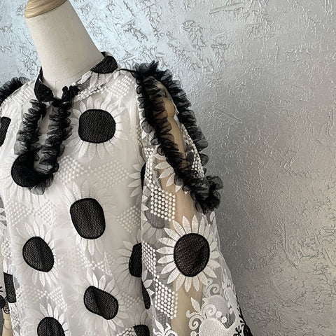 Image of Boubou White Lace Dress One Size fits all-FrenzyAfricanFashion.com