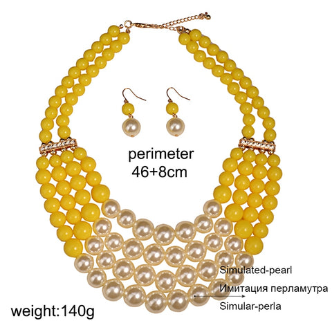 Image of Pearl Necklace Top Quality Bohemian Wedding Accessory African Beads Jewelry Set-FrenzyAfricanFashion.com