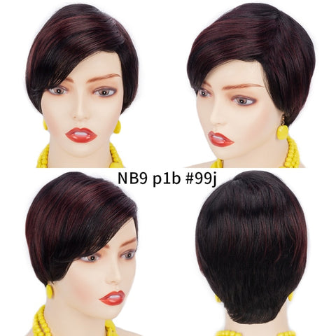 Image of Human Hair Wig Short Bob Straight Women Pixie Cut Style-FrenzyAfricanFashion.com