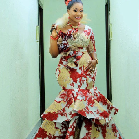 Image of Brocade Jacquard Lace Fabric French Lace African Nigerian Lace Fabric For Party Dress-FrenzyAfricanFashion.com