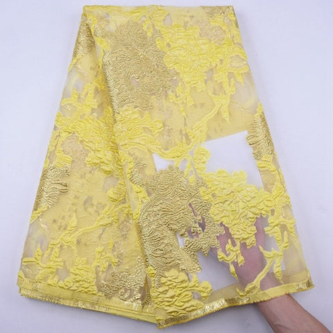 Image of Brocade Jacquard Lace Fabric French Lace African Nigerian Lace Fabric For Party Dress-FrenzyAfricanFashion.com