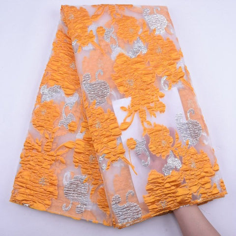 Image of Brocade Jacquard Lace Fabric French Lace African Nigerian Lace Fabric For Party Dress-FrenzyAfricanFashion.com
