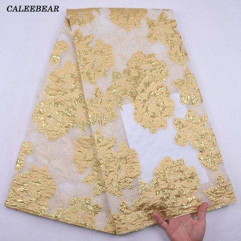 Image of Brocade Jacquard Lace Fabric French Lace African Nigerian Lace Fabric For Party Dress-FrenzyAfricanFashion.com