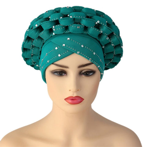 Image of Briaded Turban headband Auto Geles Headtie Already Made-FrenzyAfricanFashion.com