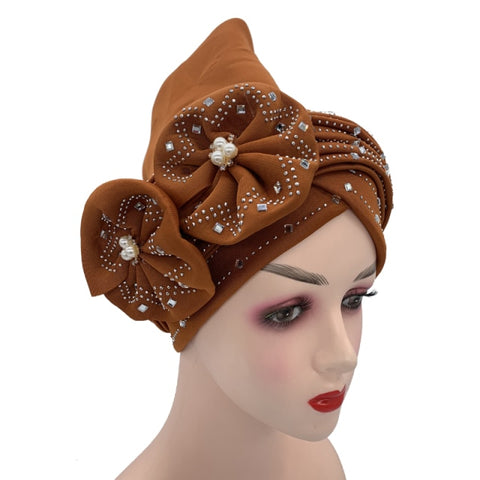 Image of Briaded Turban headband Auto Geles Headtie Already Made-FrenzyAfricanFashion.com