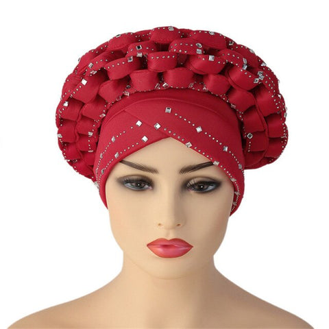 Image of Briaded Turban headband Auto Geles Headtie Already Made-FrenzyAfricanFashion.com