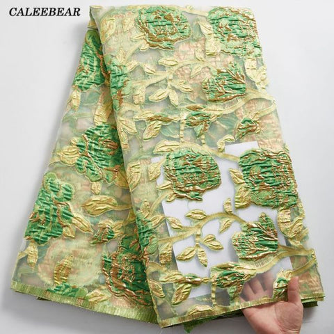 Image of Brocade Jacquard Lace Fabric French Lace African Nigerian Lace Fabric For Party Dress-FrenzyAfricanFashion.com