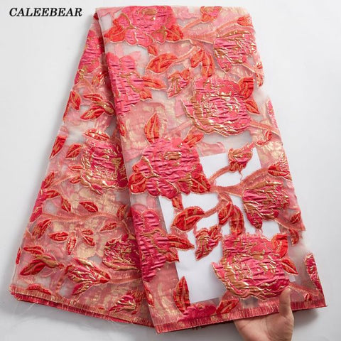 Image of Brocade Jacquard Lace Fabric French Lace African Nigerian Lace Fabric For Party Dress-FrenzyAfricanFashion.com