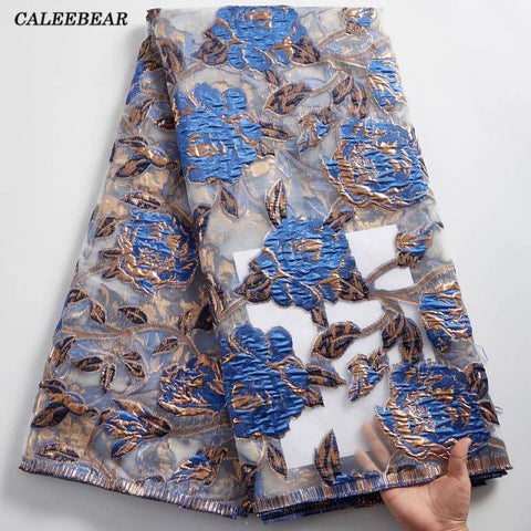 Image of Brocade Jacquard Lace Fabric French Lace African Nigerian Lace Fabric For Party Dress-FrenzyAfricanFashion.com