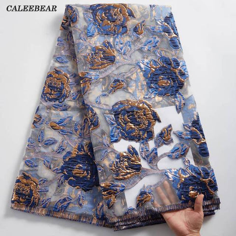 Image of Brocade Jacquard Lace Fabric French Lace African Nigerian Lace Fabric For Party Dress-FrenzyAfricanFashion.com