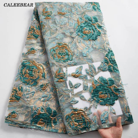 Image of Brocade Jacquard Lace Fabric French Lace African Nigerian Lace Fabric For Party Dress-FrenzyAfricanFashion.com