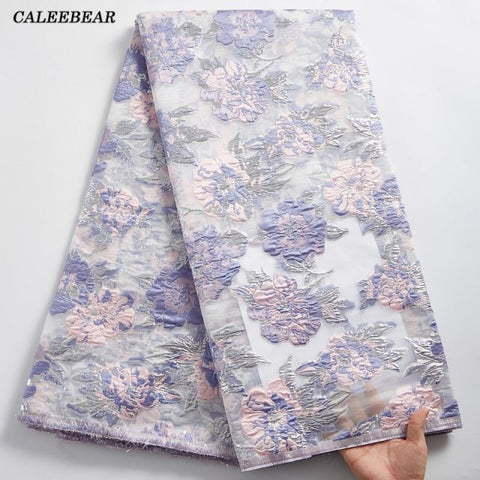 Image of Brocade Jacquard Lace Fabric French Lace African Nigerian Lace Fabric For Party Dress-FrenzyAfricanFashion.com