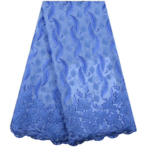 Image of African Lace Fabric 5 Yards Cotton Swiss Voile-FrenzyAfricanFashion.com
