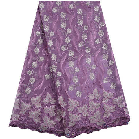 Image of African Lace Fabric 5 Yards Cotton Swiss Voile-FrenzyAfricanFashion.com