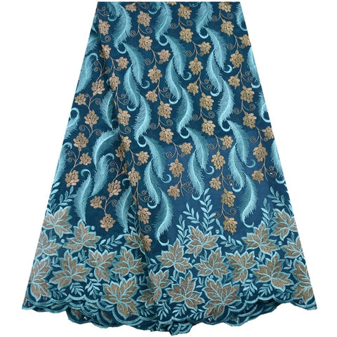 Image of African Lace Fabric 5 Yards Cotton Swiss Voile-FrenzyAfricanFashion.com