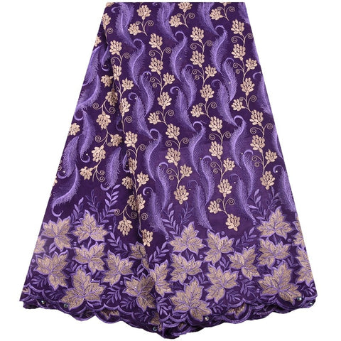Image of African Lace Fabric 5 Yards Cotton Swiss Voile-FrenzyAfricanFashion.com