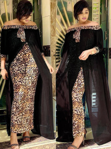 Image of Spring Summer Dresses Beautiful 2in 1 Leopard Loose Bodycon Women Maxi Dress-FrenzyAfricanFashion.com