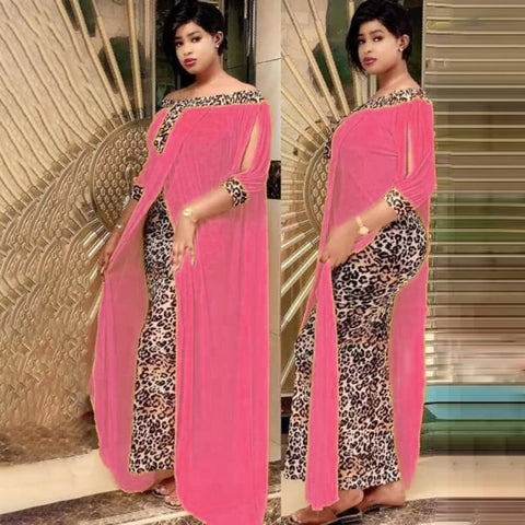 Image of Spring Summer Dresses Beautiful 2in 1 Leopard Loose Bodycon Women Maxi Dress-FrenzyAfricanFashion.com