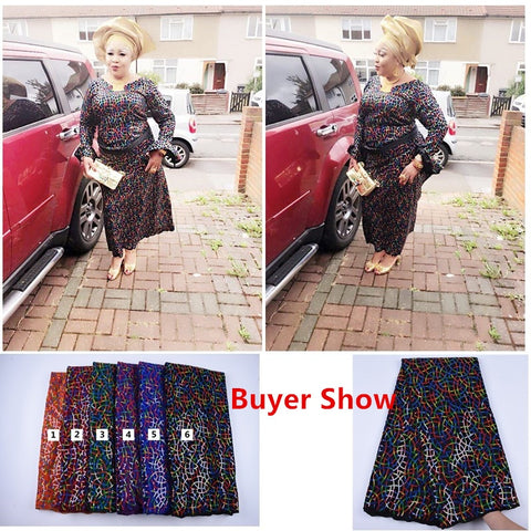 Image of African Lace Fabric Nigerian Sequins Fabric-FrenzyAfricanFashion.com