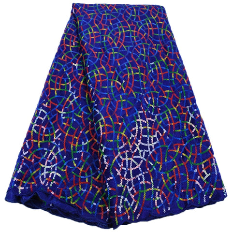 Image of African Lace Fabric Nigerian Sequins Fabric-FrenzyAfricanFashion.com