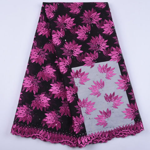 Image of African Lace Fabric 5 Yards Cotton Swiss Voile-FrenzyAfricanFashion.com