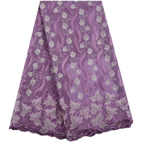 Image of African Lace Fabric 5 Yards Cotton Swiss Voile-FrenzyAfricanFashion.com