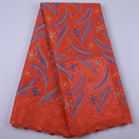 Image of African Lace Fabric 5 Yards Cotton Swiss Voile-FrenzyAfricanFashion.com