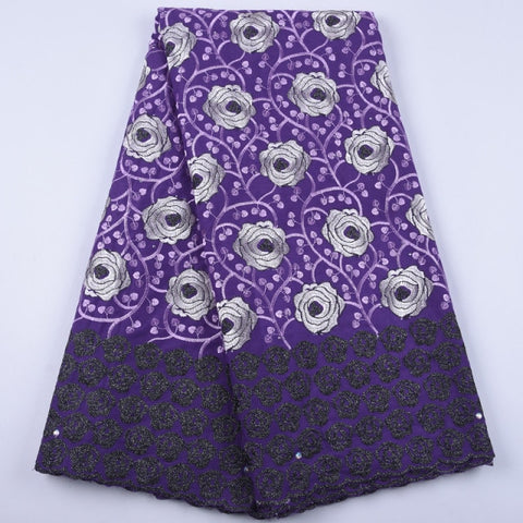 Image of African Lace Fabric 5 Yards Cotton Swiss Voile-FrenzyAfricanFashion.com