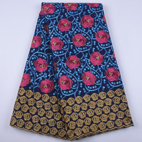 Image of African Lace Fabric 5 Yards Cotton Swiss Voile-FrenzyAfricanFashion.com