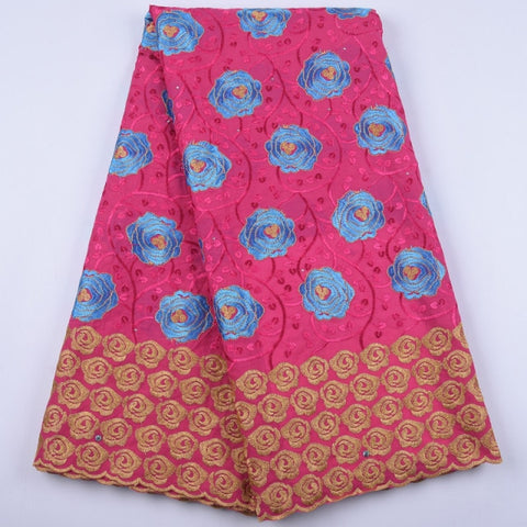 Image of African Lace Fabric 5 Yards Cotton Swiss Voile-FrenzyAfricanFashion.com