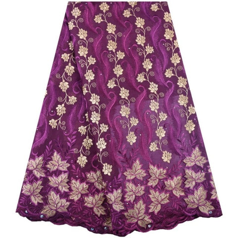 Image of African Lace Fabric 5 Yards Cotton Swiss Voile-FrenzyAfricanFashion.com