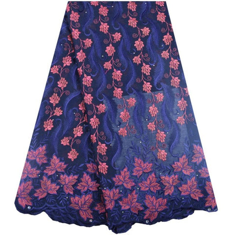 Image of African Lace Fabric 5 Yards Cotton Swiss Voile-FrenzyAfricanFashion.com