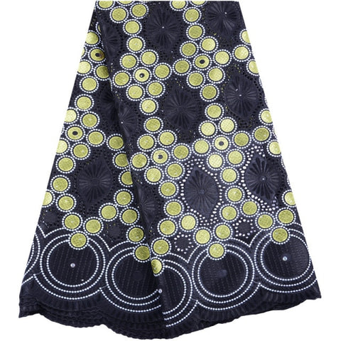 Image of African Lace Fabric 5 Yards Cotton Swiss Voile-FrenzyAfricanFashion.com