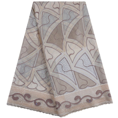 Image of African Lace Fabric 5 Yards Cotton Swiss Voile-FrenzyAfricanFashion.com
