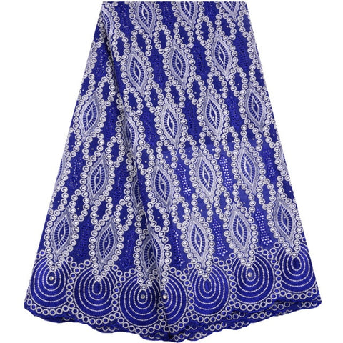 Image of African Lace Fabric 5 Yards Cotton Swiss Voile-FrenzyAfricanFashion.com
