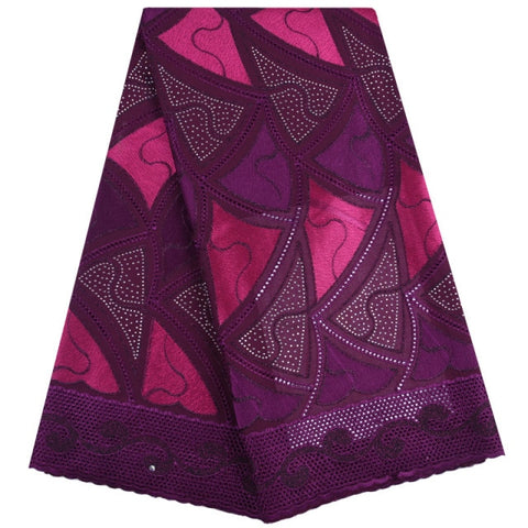 Image of African Lace Fabric 5 Yards Cotton Swiss Voile-FrenzyAfricanFashion.com