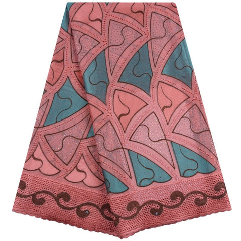 Image of African Lace Fabric 5 Yards Cotton Swiss Voile-FrenzyAfricanFashion.com